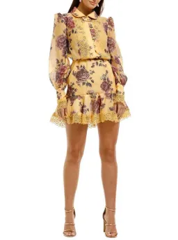 Keepsake the Label Atomic Long Sleeve Mini Dress Butterscotch Garden Floral Size 10 for rent on The Volte - image 1