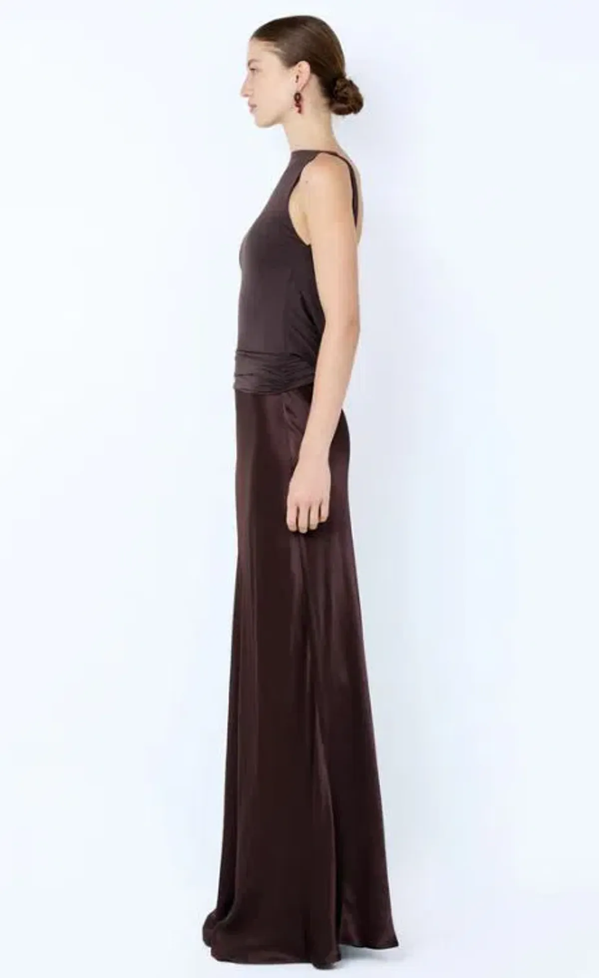 Bec and Bridge Mirabelle Cowl Neck Maxi Dress in Dark Chocolate Size 12 - Image 3
