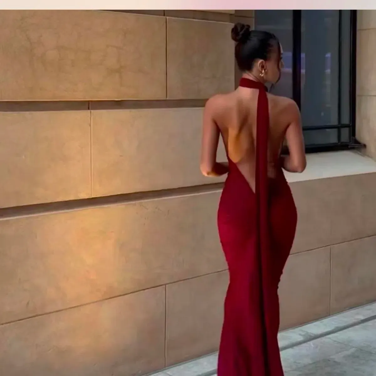 Leonie halter dress colour wine - Image 2