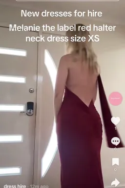 Leonie halter dress colour wine for rent on The Volte - image 5