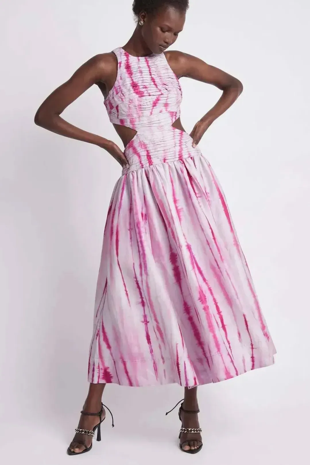 Aje Introspect Ripple Cut Out Midi Dress Size AU 8 / S for rent on The Volte - main image