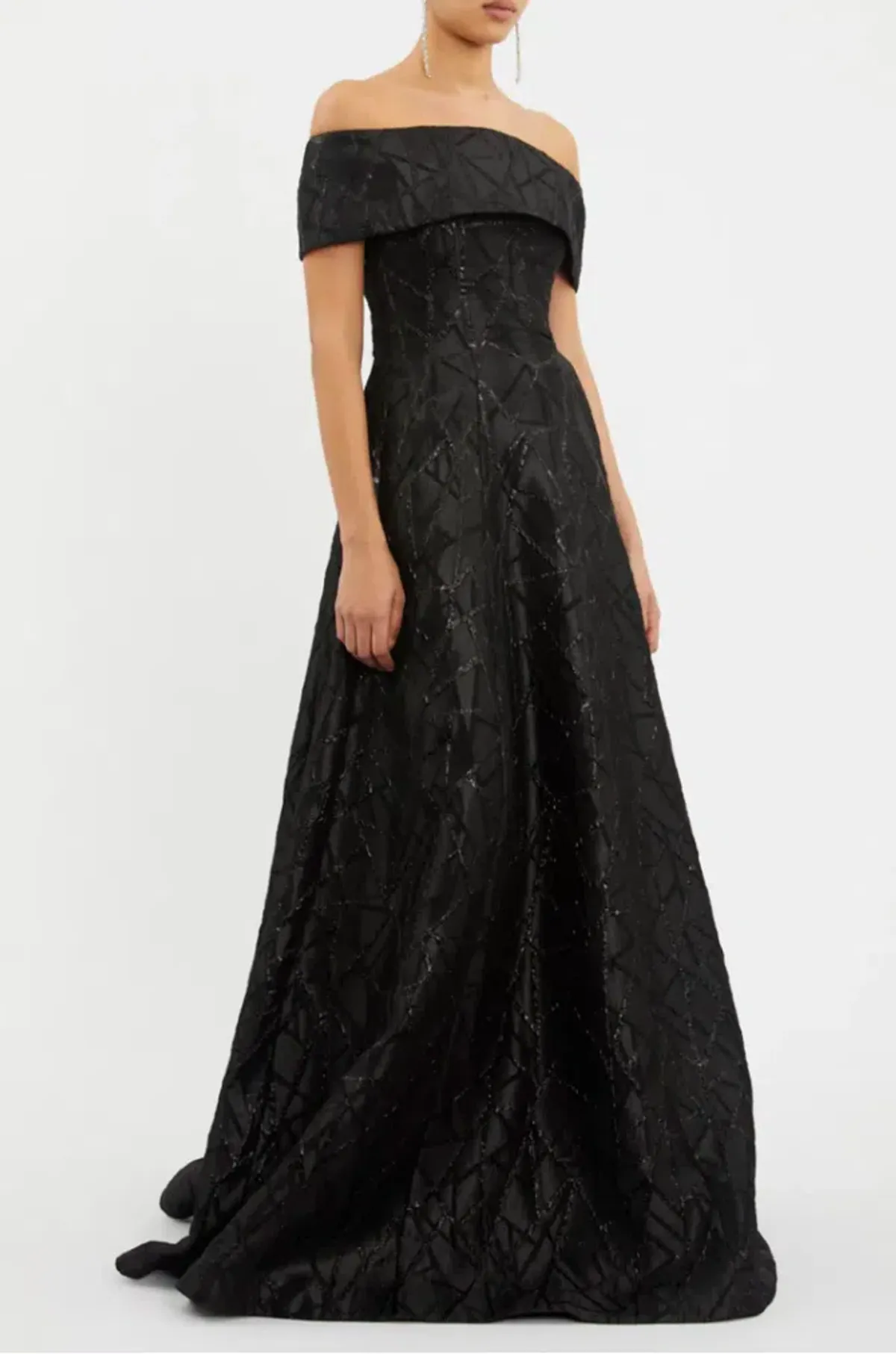 Rebecca Valance Colette Off Shoulder Gown Black Size AU 10 - Image 2