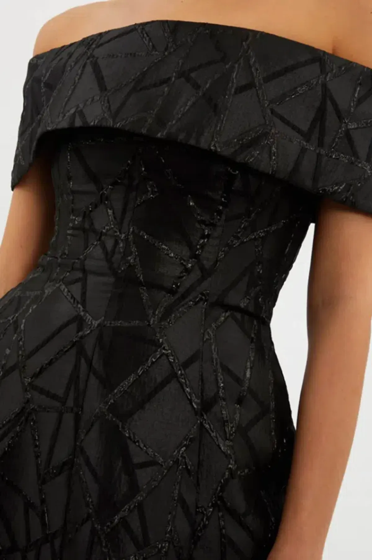 Rebecca Valance Colette Off Shoulder Gown Black Size AU 10 - Image 4
