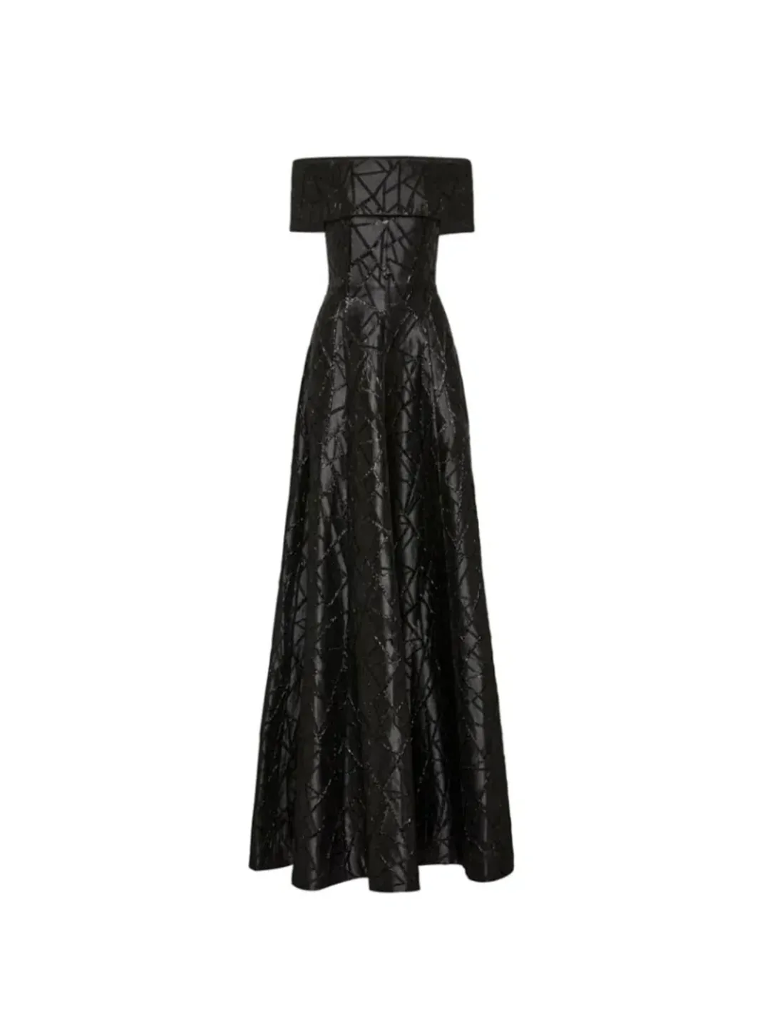 Rebecca Valance Colette Off Shoulder Gown Black Size AU 10 for rent on The Volte - main image
