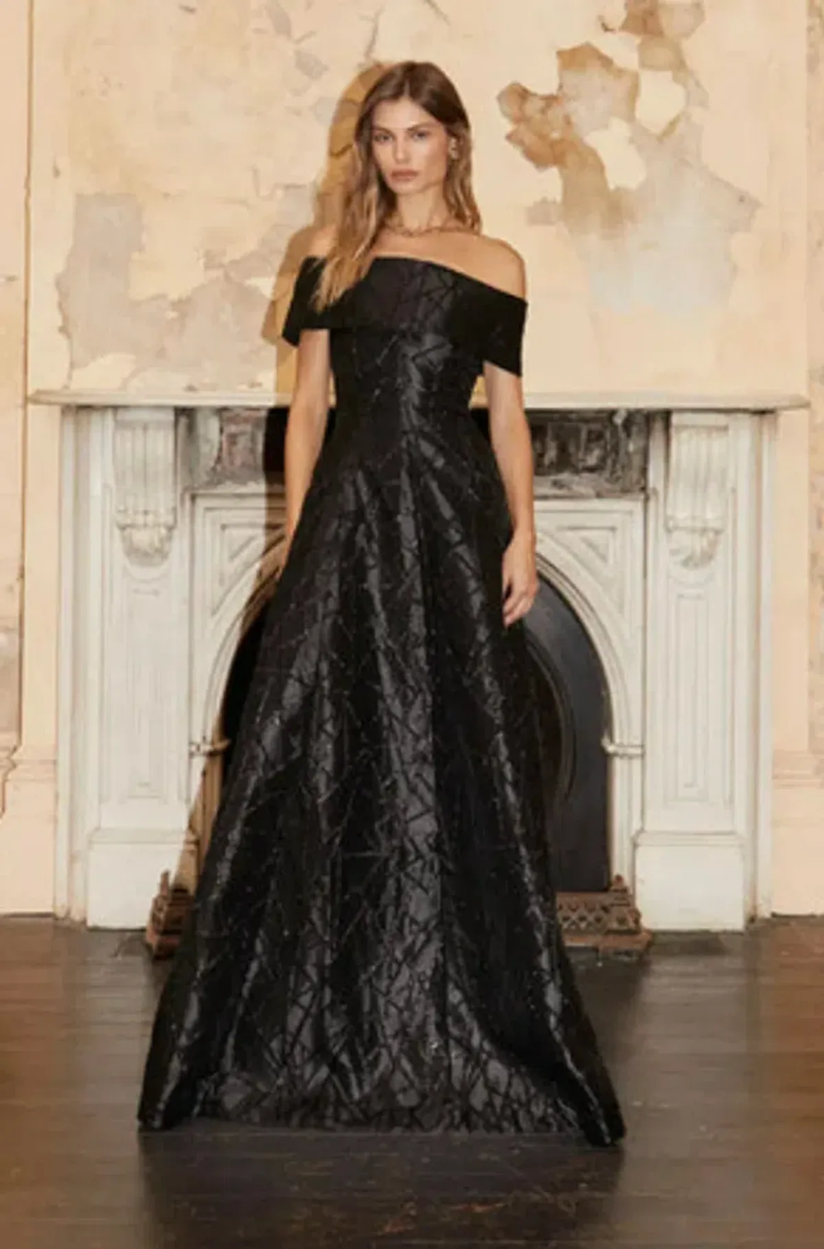 Rebecca Valance Colette Off Shoulder Gown Black Size AU 10 - Image 6