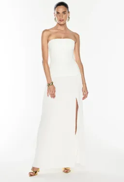 MANNING CARTELL DOUBLE TIME PLEAT STRAPLESS DRESS in WHITE AU 6 | Engagement party, Bridesmaid Dress for rent on The Volte - image 1
