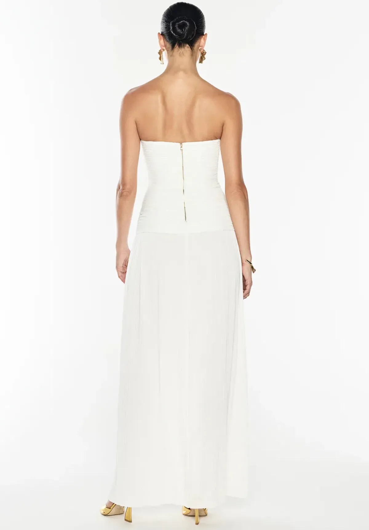 MANNING CARTELL DOUBLE TIME PLEAT STRAPLESS MAXI DRESS in WHITE AU 10 | Engagement party, Bridesmaid Dress - Image 2