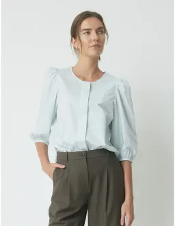 Perri Cutten Lois Volume Shirt Blue Size 16 for rent on The Volte - image 1