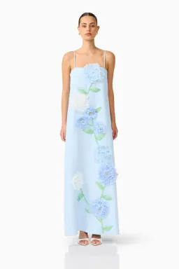 Elliatt Buttercup Embroidered Maxi Dress In Blue Size 14 for rent on The Volte - image 3