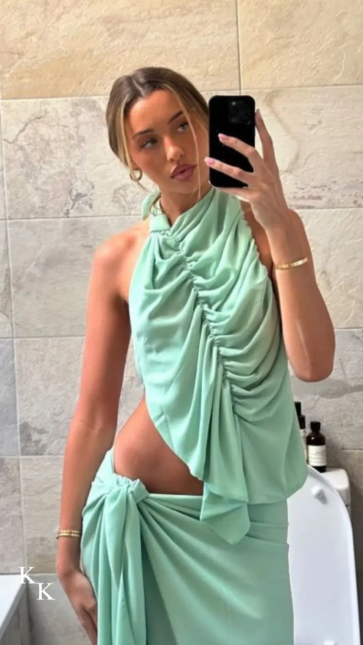 Koster Kulture Bobbies Top Skirt Set Pistachio Green Size Small - Image 1