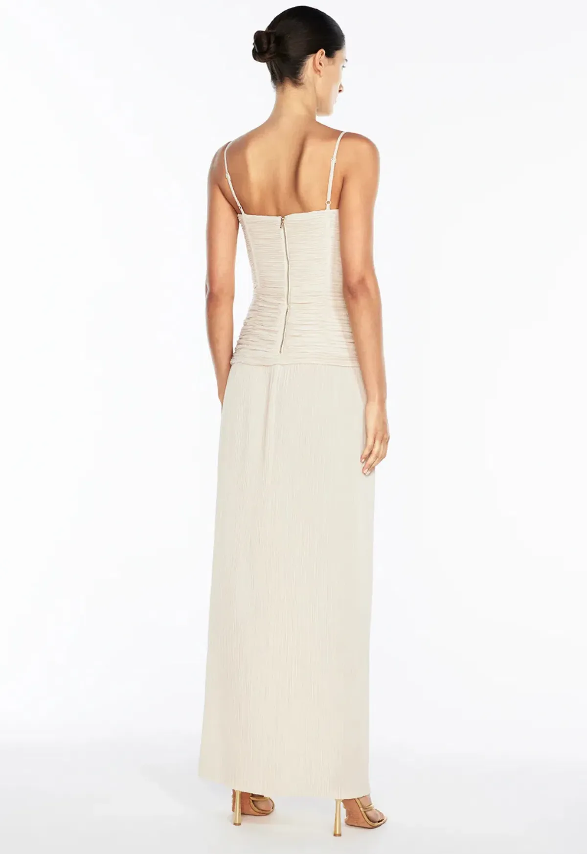 MANNING CARTELL DOUBLE TIME PLEAT STRAPLESS MAXI DRESS in WHITE AU 6 | Engagement party, Bridesmaid Dress - Image 5