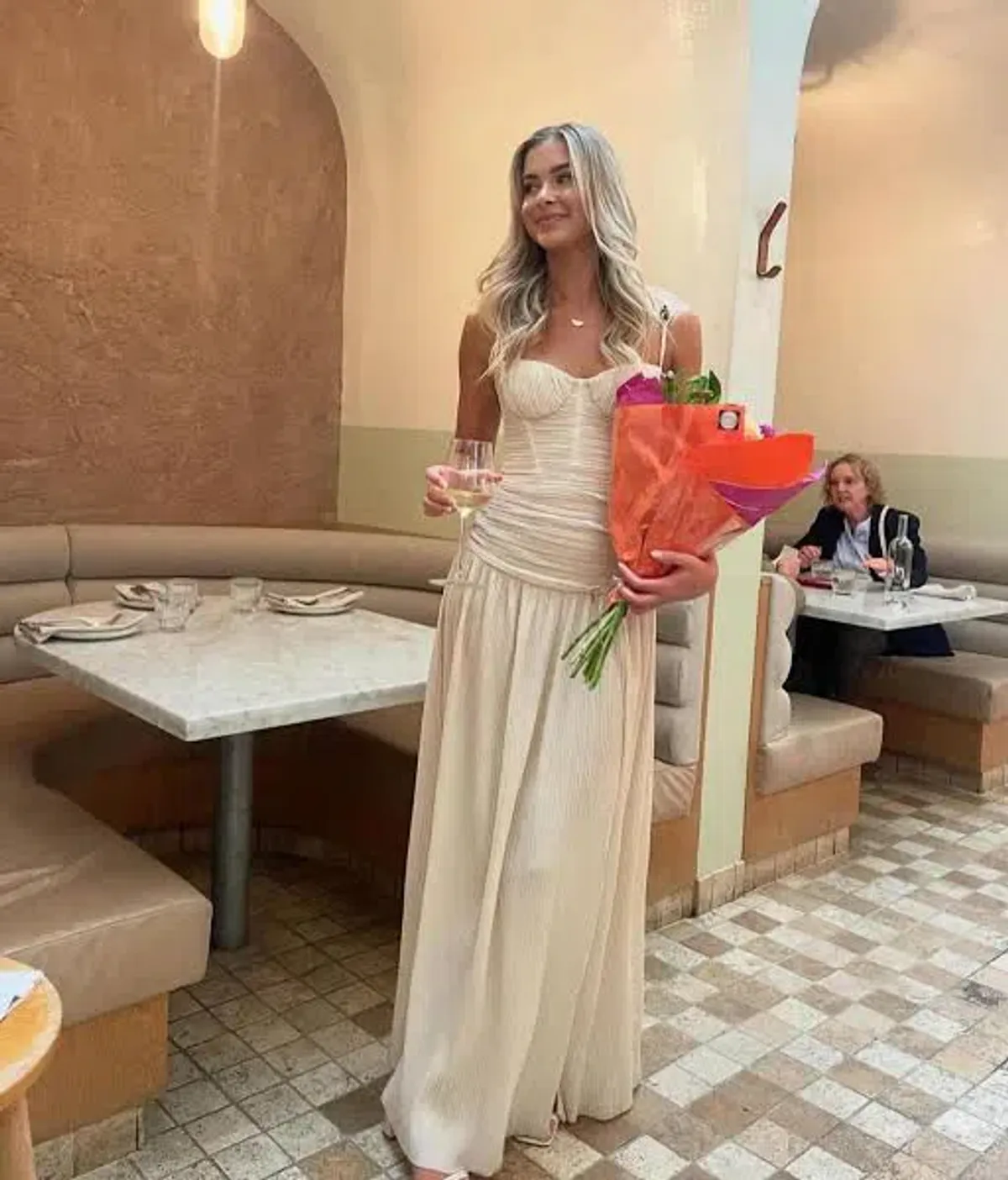 MANNING CARTELL DOUBLE TIME PLEAT STRAPLESS MAXI DRESS in WHITE AU 8 | Engagement party, Bridesmaid Dress - Image 3