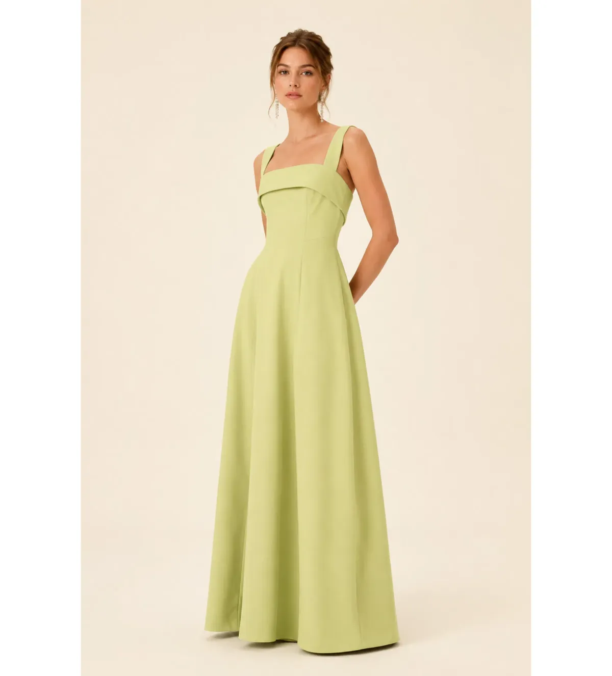 Rachel Gilbert Hallie Strap Maxi Gown in Lime Green Size 0/AU6 - Image 1
