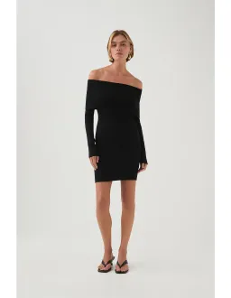 Aje Studio Deia Off Shoulder Long Sleeve Dress Black Size 12 for rent on The Volte - image 2