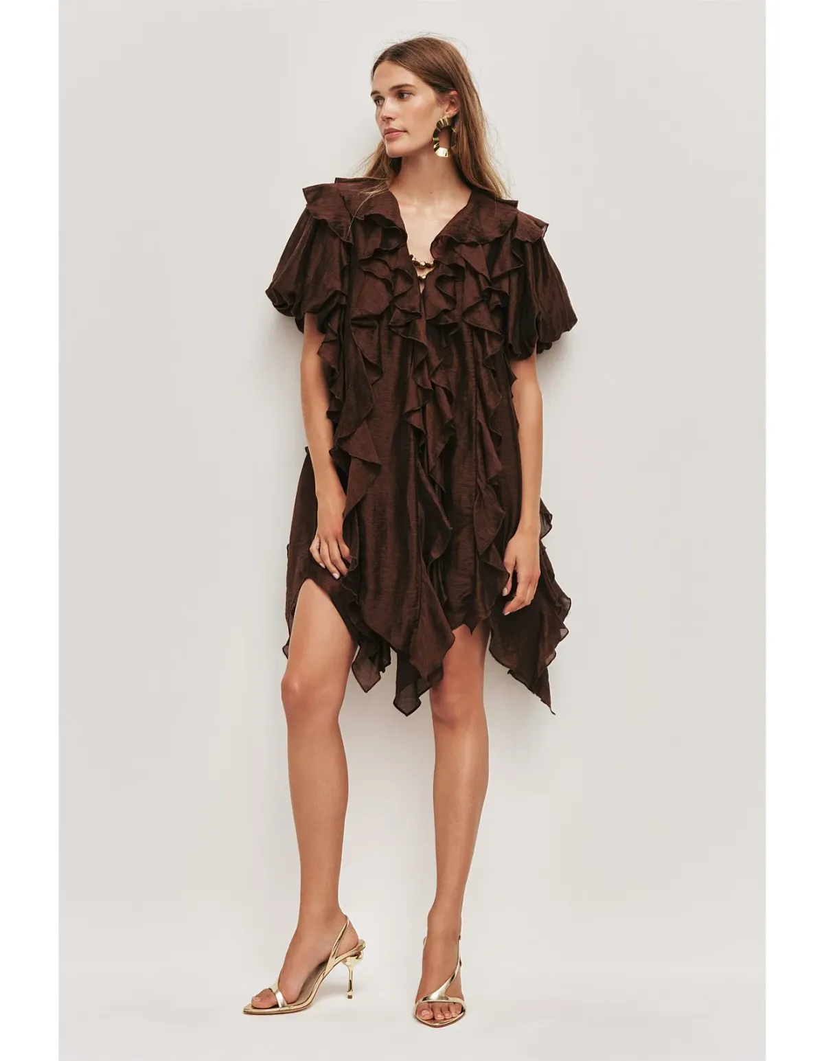 Aje Voyager Mini Dress Brown Size 6 - Image 1
