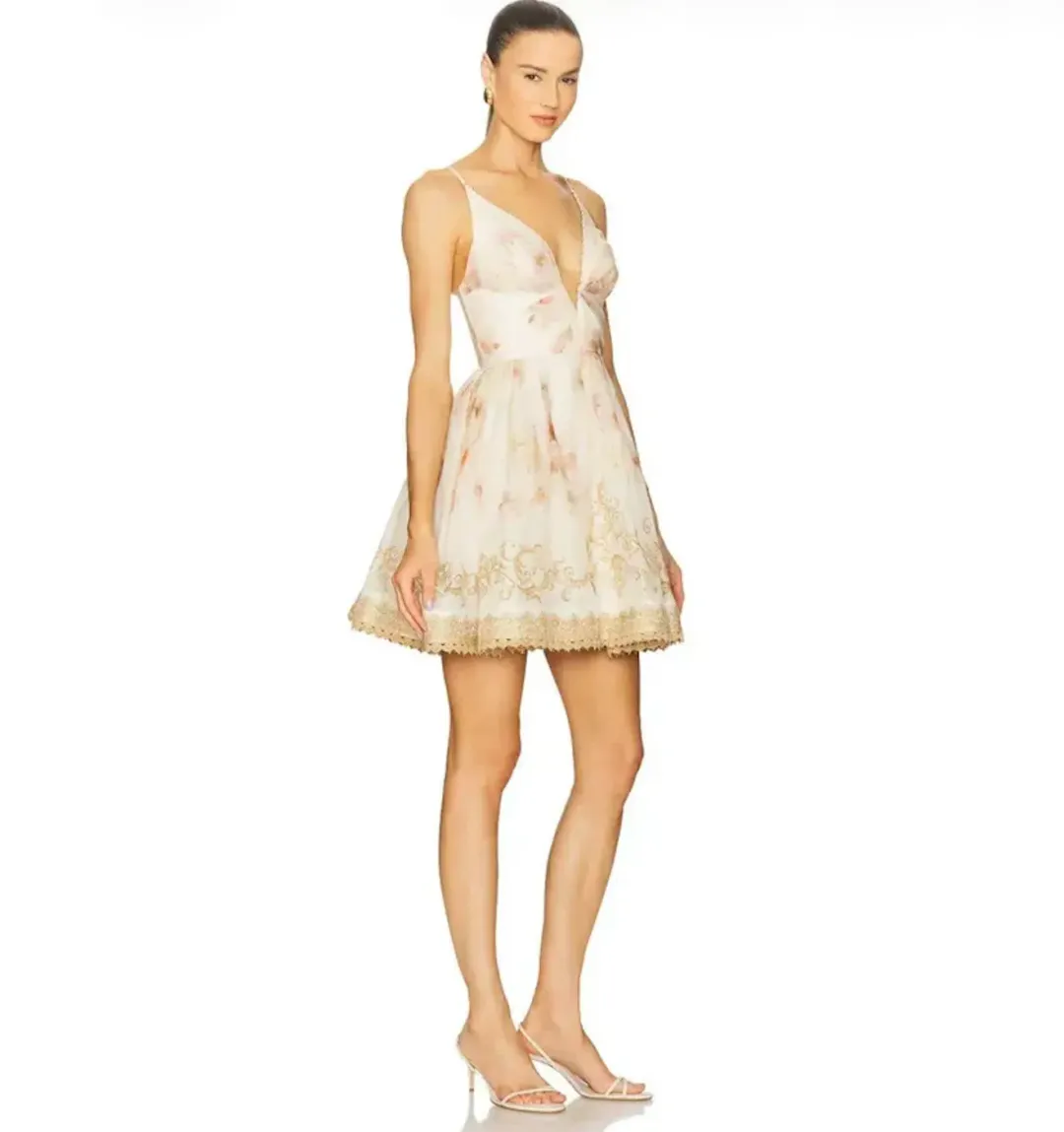 Zimmermann Hypnotic Trimmed Mini Dress Size AU6 for rent on The Volte - main image
