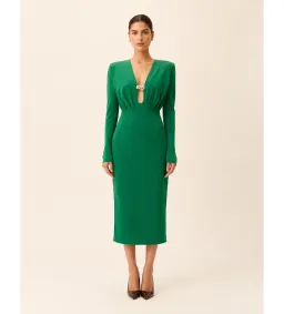 Rachel Gilbert Florida Long Sleeve Midi Dress in Emerald Size 2/AU10 for rent on The Volte - image 1