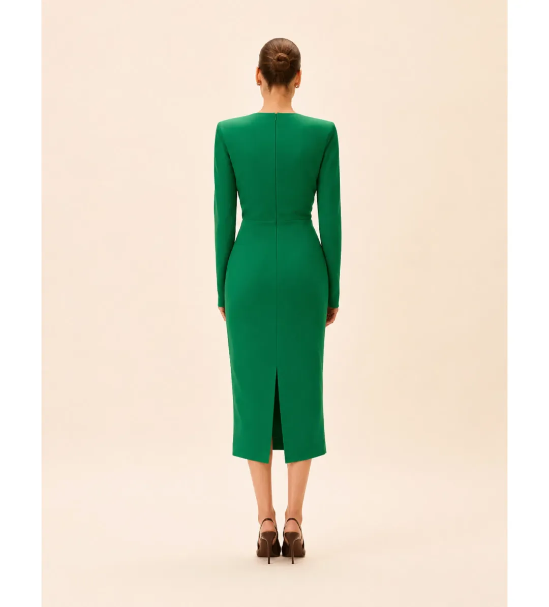 Rachel Gilbert Florida Long Sleeve Midi Dress in Emerald Size 2/AU10 for rent on The Volte - main image