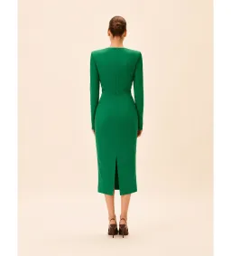 Rachel Gilbert Florida Long Sleeve Midi Dress in Emerald Size 2/AU10 for rent on The Volte - image 2
