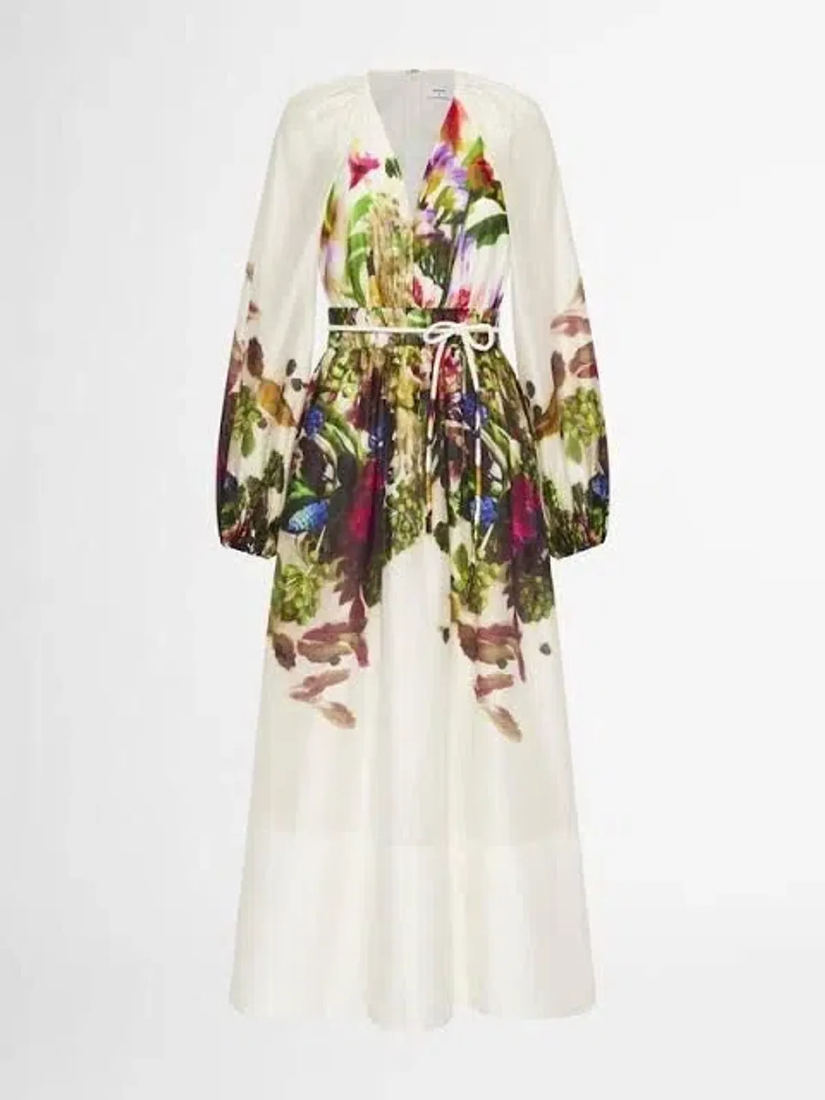 Sheike Impression Maxi Dress Size AU 16 / US 12 Tencel Linen Floral Print Long Sleeve Gown - Image 2