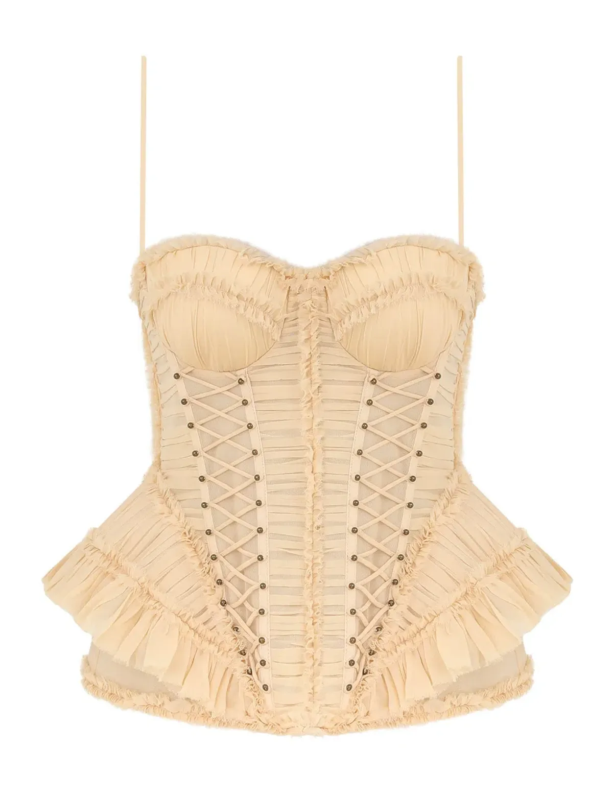 Zimmermann Rebellion Frayed Corset in Cream Size 1 / AU 10 - Image 3