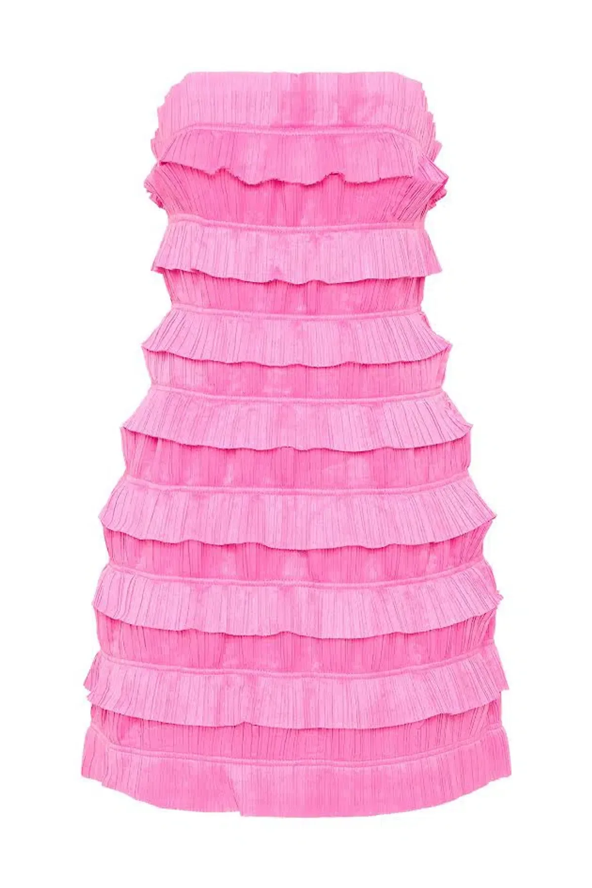 New AJE Strapless 'Palladium' Ruffled Mini Dress in Muted Fuchsia Pink - Size 6 AU - Image 4