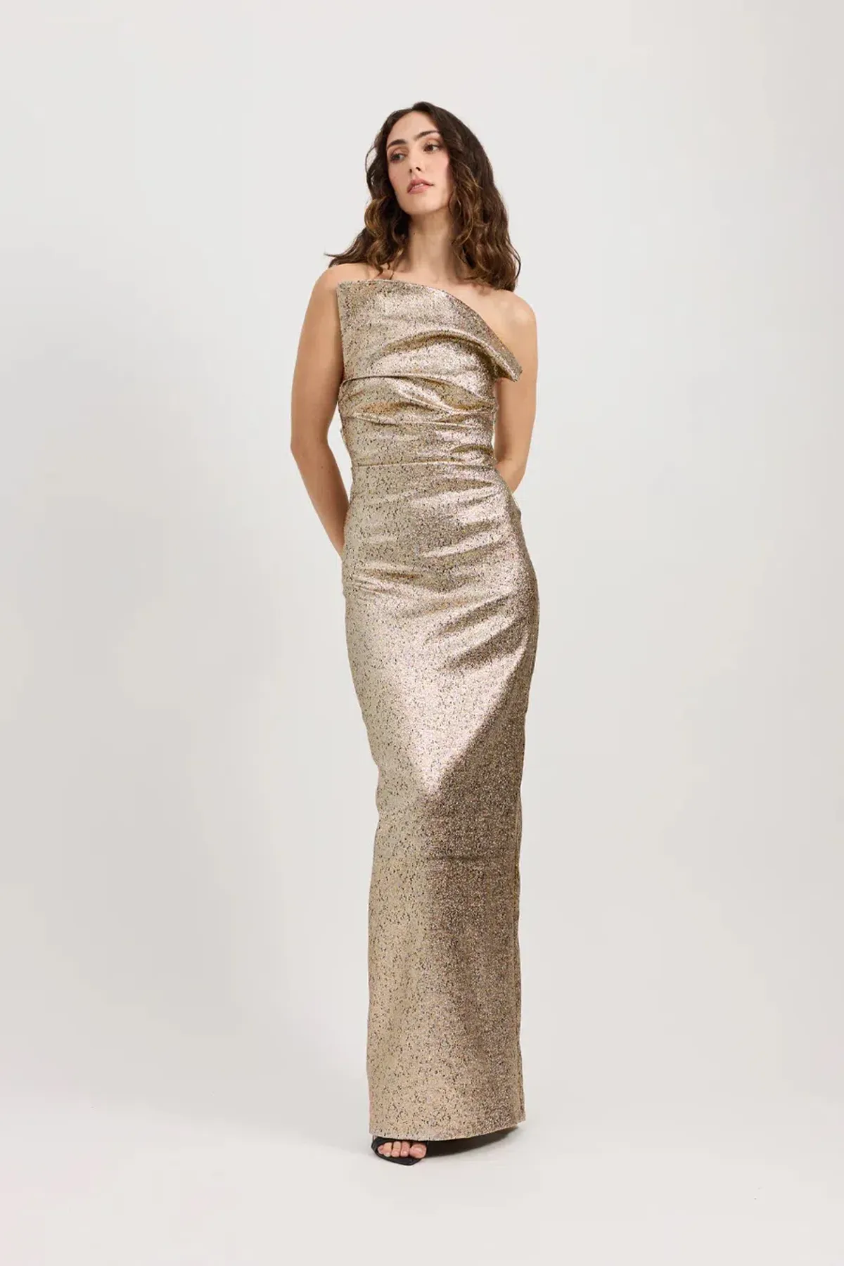 Tojha Tacoma Dress in Metallic Champagne; size 8 - Image 1