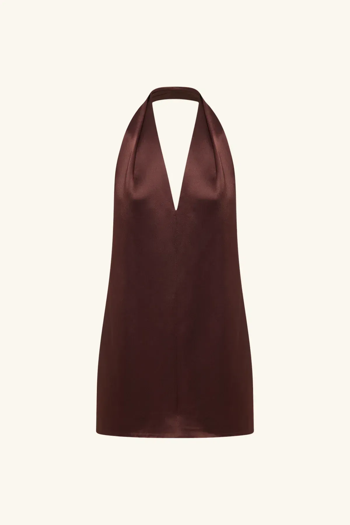 Savanna Halter Neck Mini Dress Coffee size 8 - Image 3