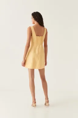 Aje Energy Mini Dress in Marigold Yellow - Size 10 for rent on The Volte - image 4