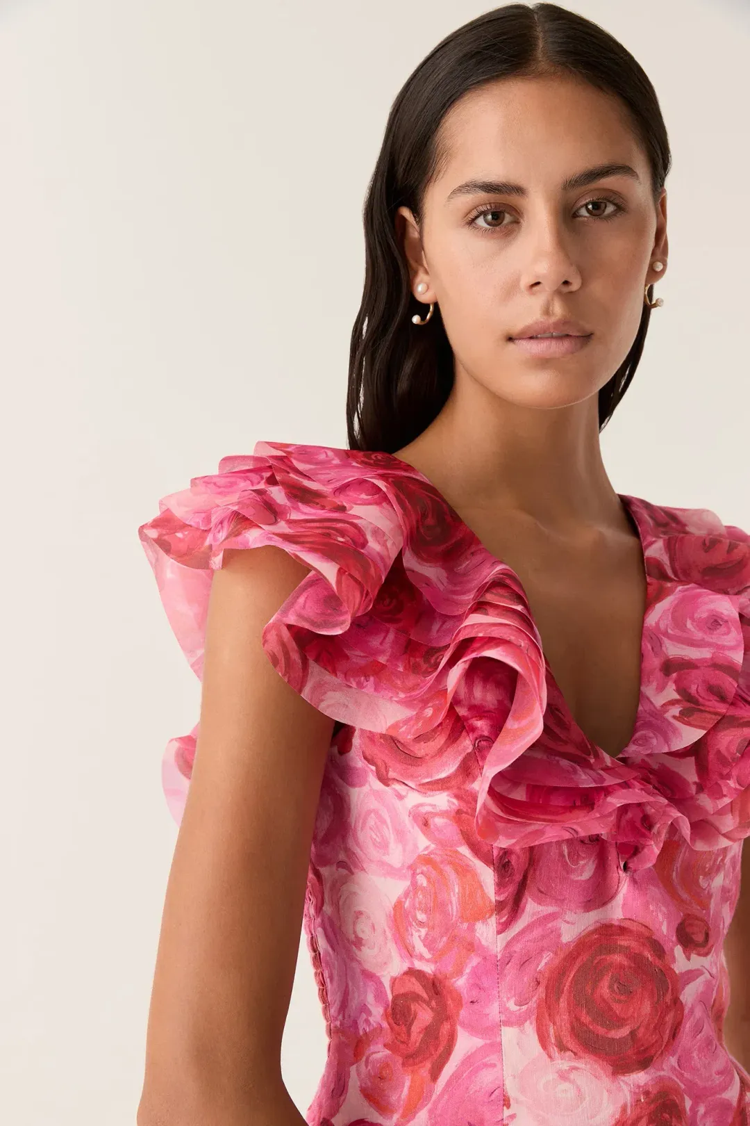 New AJE Charmed Floral Pink Mini Dress - Size 6 AU for rent on The Volte - main image