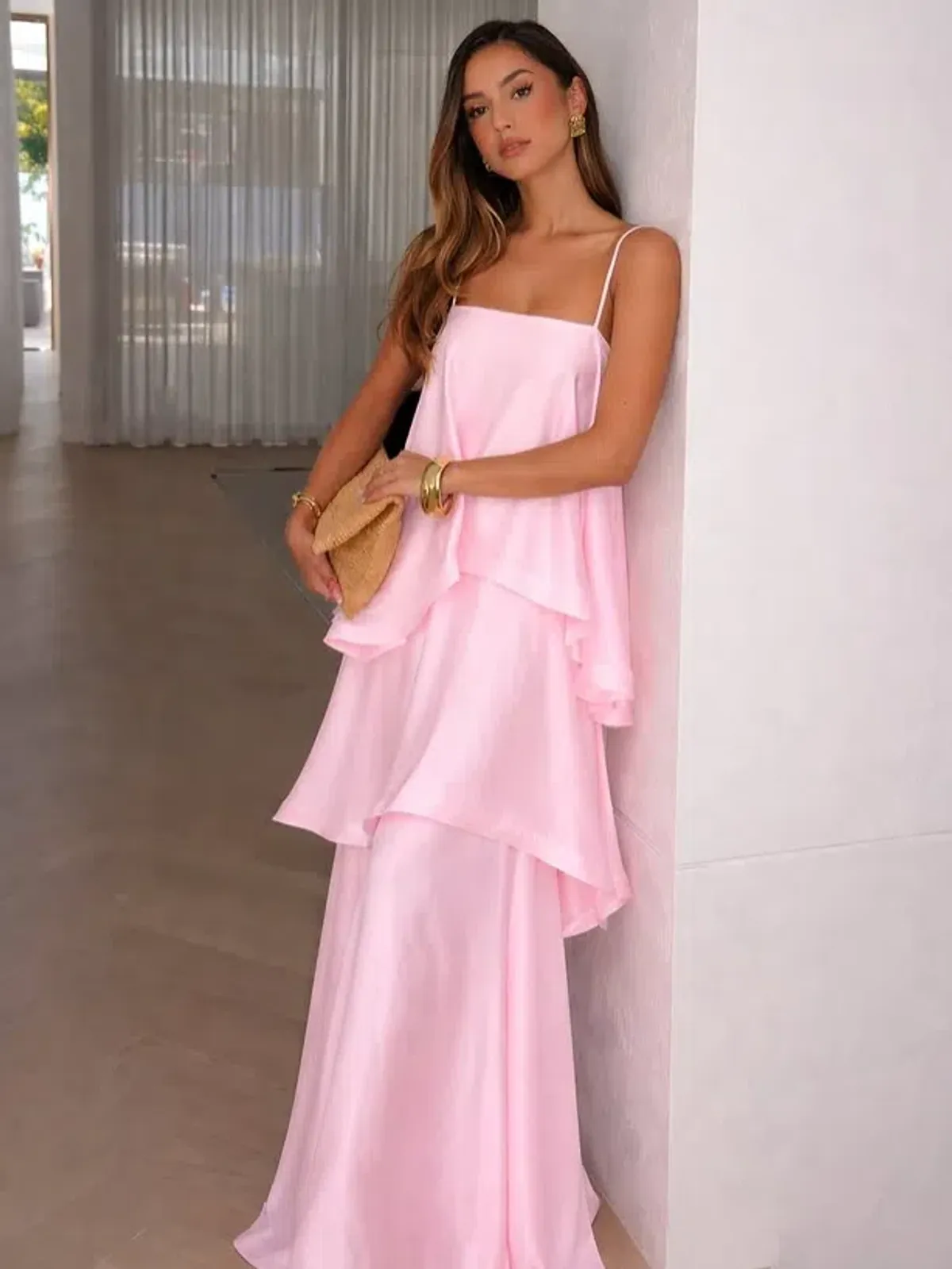Elliatt Tilly Tiered Maxi Dress in Pale Pink 6 - Image 1