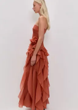 Aje Canyon Gown in Coral Clay Size 12 for rent on The Volte - image 2