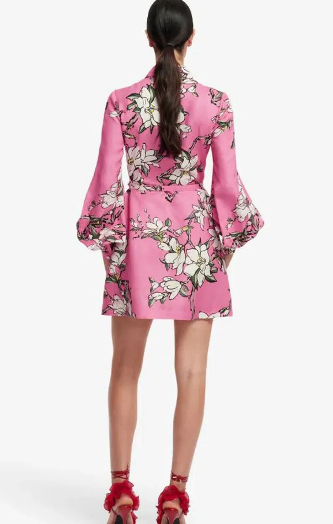 Leo Lin Luminous Linen Mini Dress in Pink Magnolia Size 12 for rent on The Volte - main image