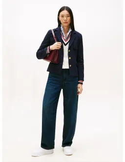 Tommy Hilfiger Punto Tonal Crest Slim Blazer Navy Size 36 EU for rent on The Volte - image 4