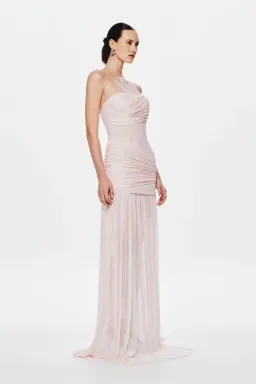 🩷MISHA Ember Wrapped Mesh Maxi Dress – Dusty Pink – Size 10 (AU) 🩷 for rent on The Volte - image 2