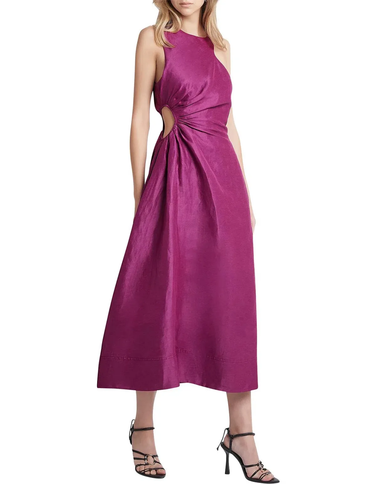 Aje Chateau Cut Out Dress Fuchsia Size 10 - Image 2