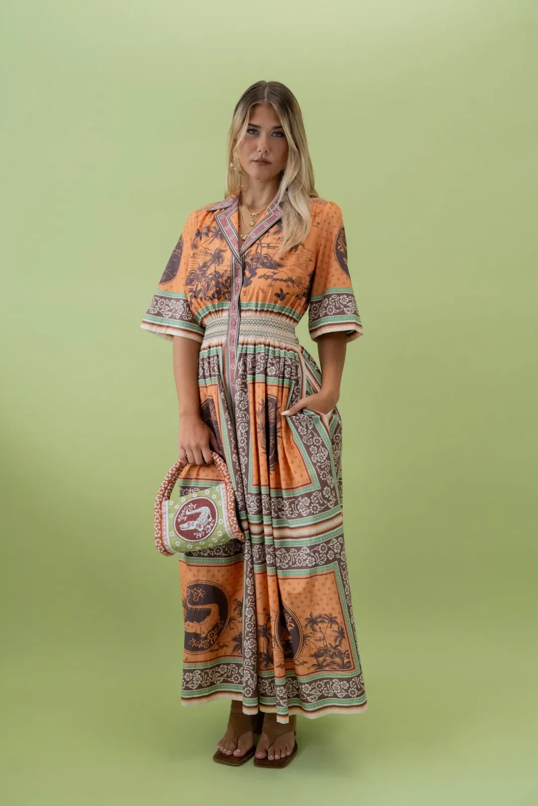 Alemais Alberta Smocked Shirtdress 6 for rent on The Volte - main image