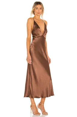 Bec and Bridge Valentina V Dress Brown Size 10 for rent on The Volte - image 2