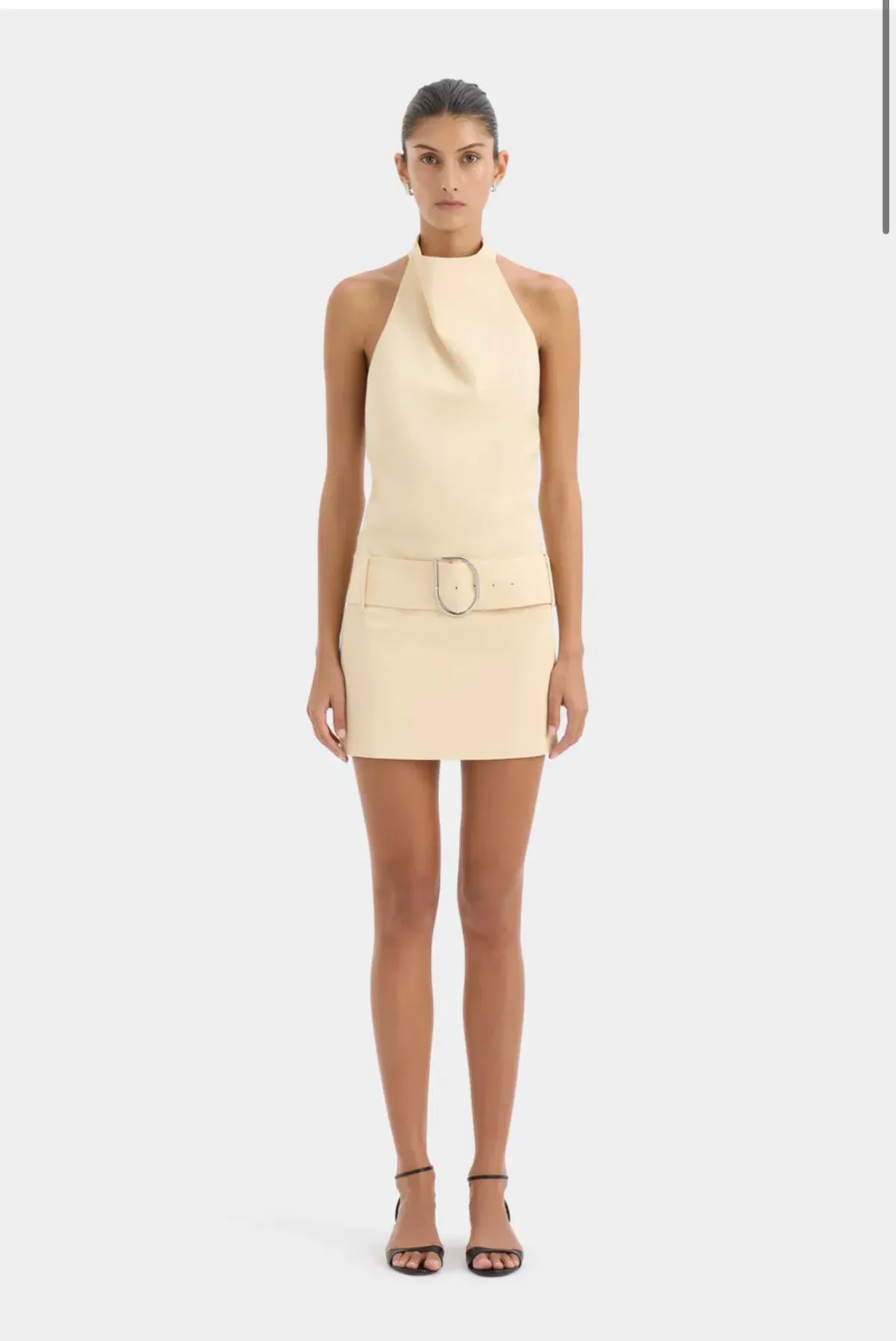 Sir Sabina Belted Mini Dress Butter Yellow size 10 - Image 1