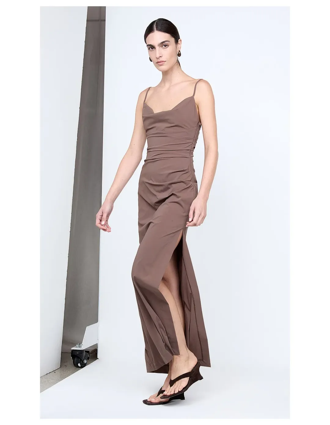 Bec Bridge Lyana Cowl Maxi Dress Brown Size 8 for rent on The Volte - main image