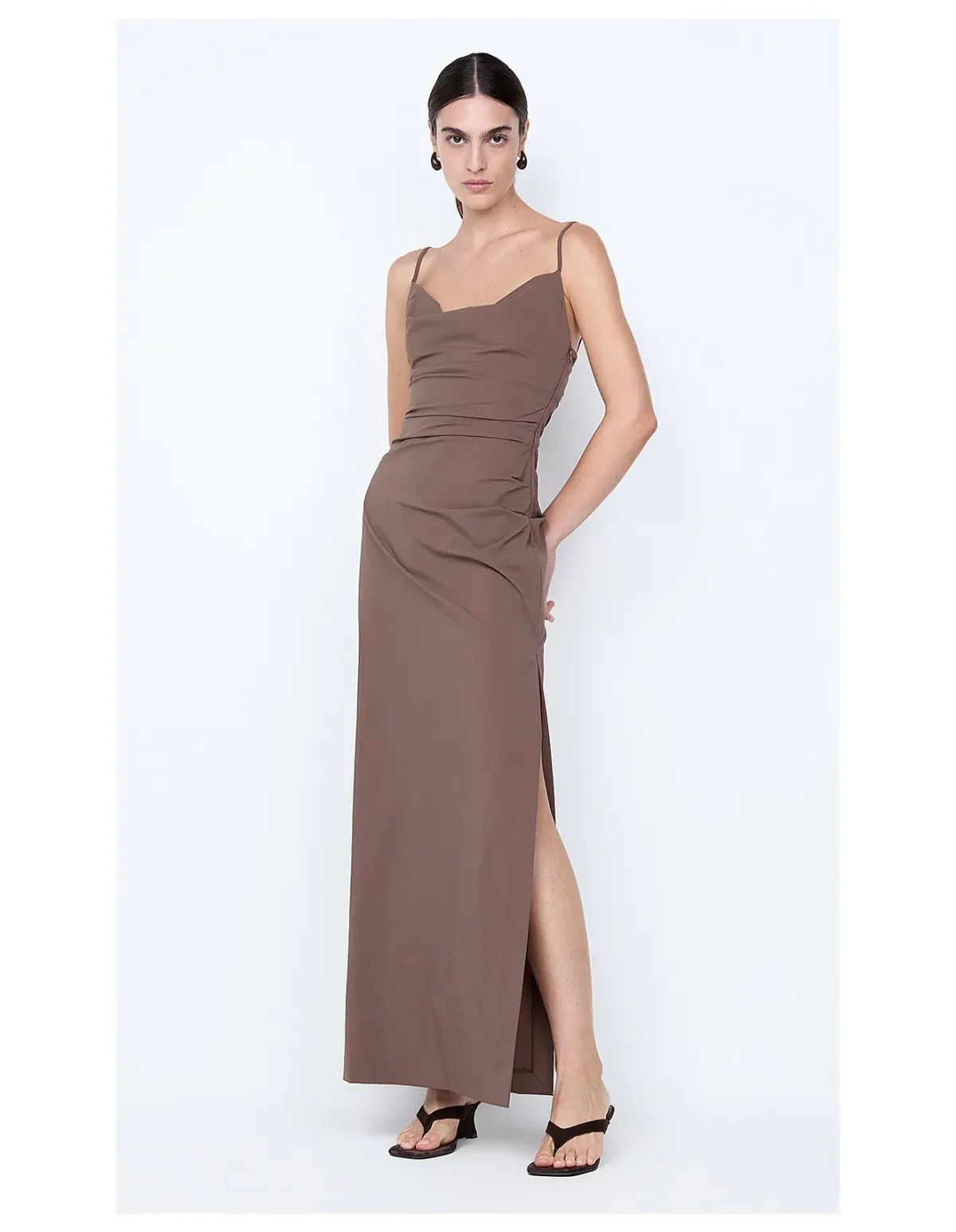 Bec Bridge Lyana Cowl Maxi Dress Brown Size 8 - Image 2