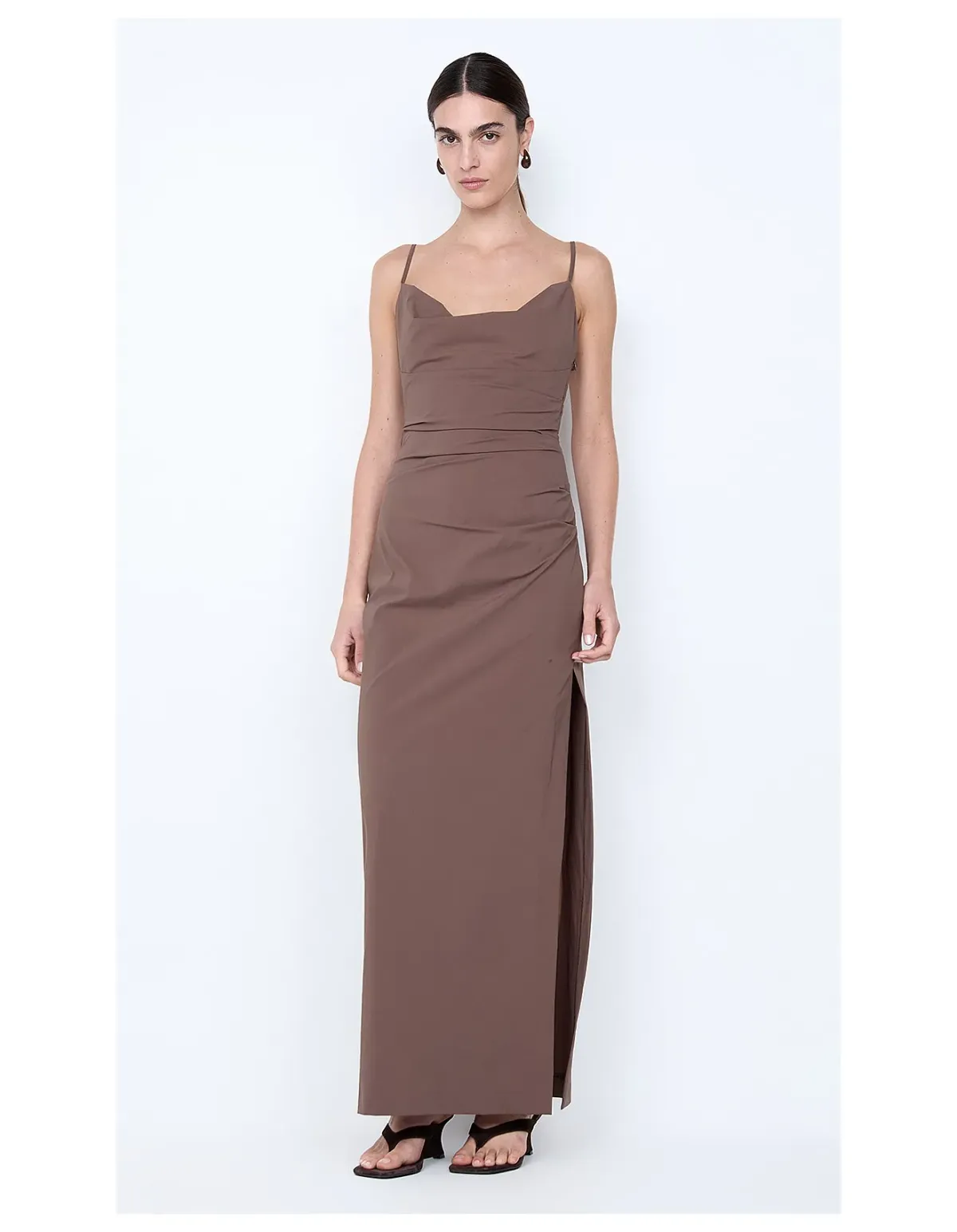Bec Bridge Lyana Cowl Maxi Dress Brown Size 8 for rent on The Volte - main image