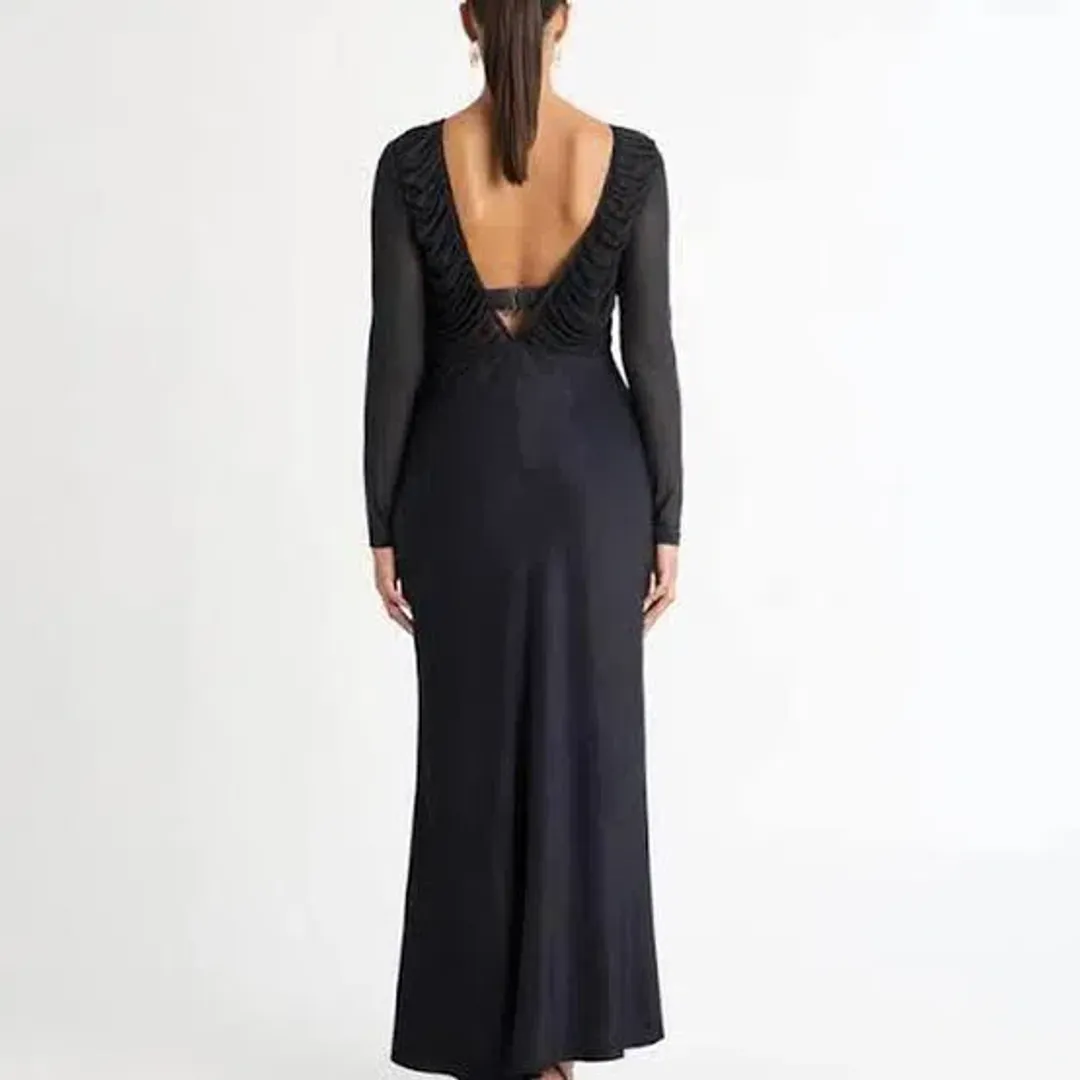 SHEIKE ETERNITY MAXI DRESS GOWN IN GUNMETAL | SIZE AU 14 for rent on The Volte - main image