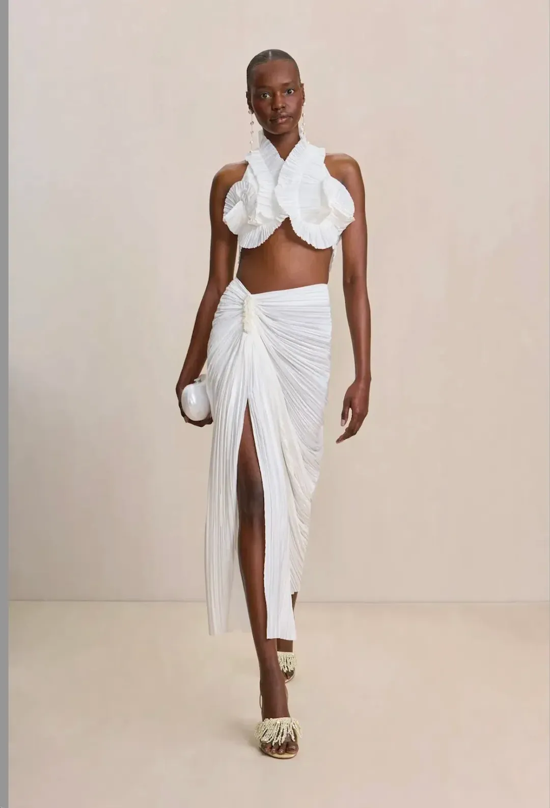Cult Gaia Adilia Top and Sonoma Skirt Set White Size 8 for rent on The Volte - main image