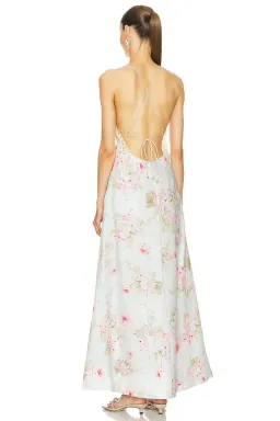 ZIMMERMANN HALLIDAY A-LINE MAXI DRESS IN BLUE WATERCOLOUR FLORAL for rent on The Volte - image 3