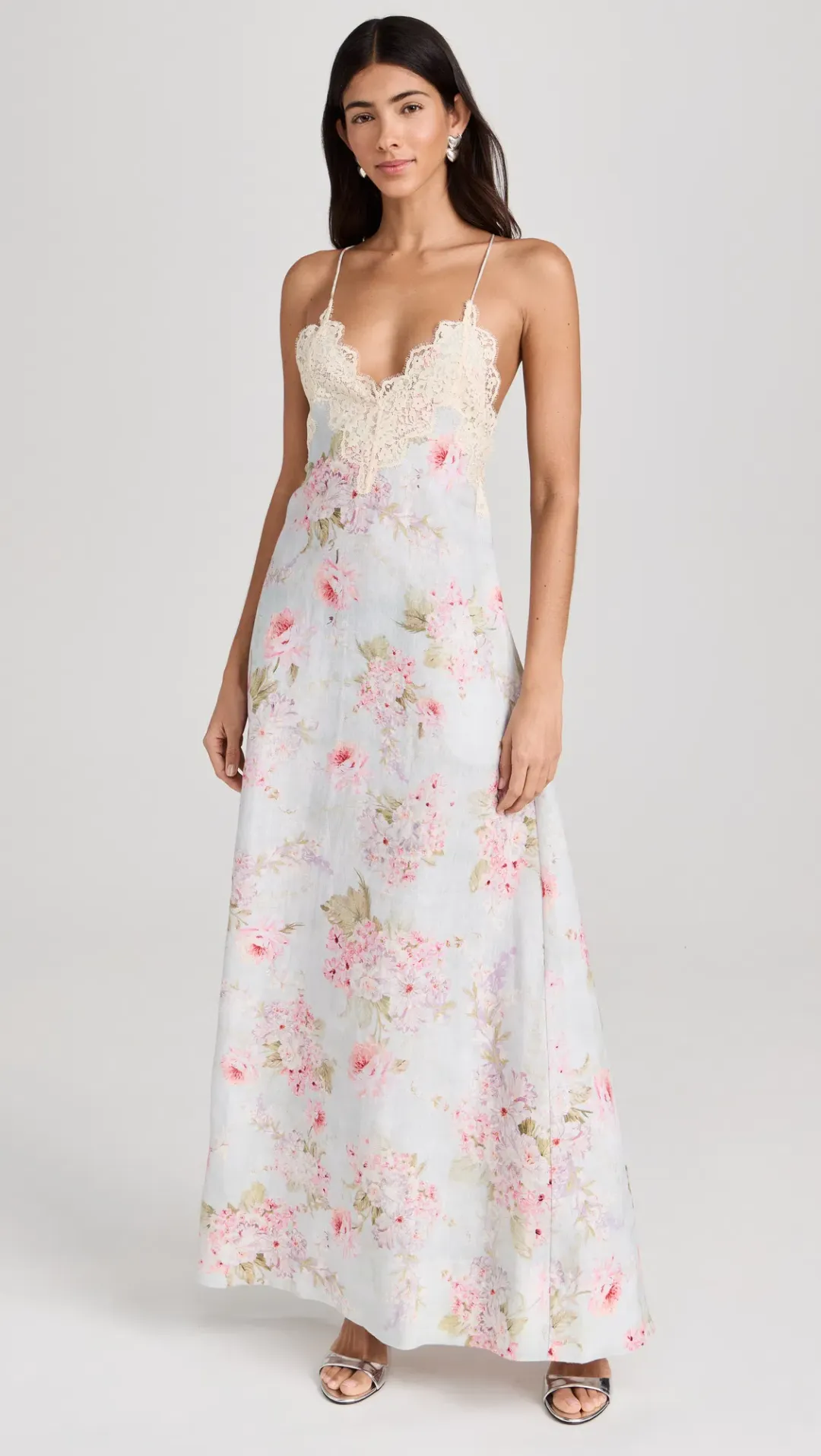 ZIMMERMANN HALLIDAY A-LINE MAXI DRESS IN BLUE WATERCOLOUR FLORAL for rent on The Volte - main image