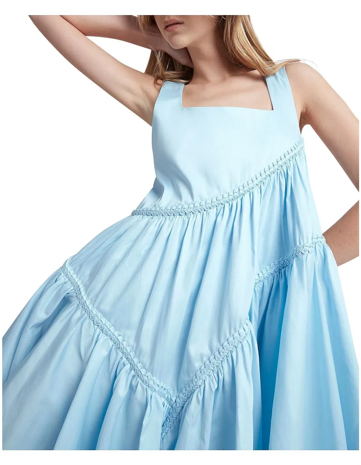 AJE Casablanca Tiered Mini Dress - Powder Blue Size 6 -Bridal Shower, Races, Baby Shower - Image 4
