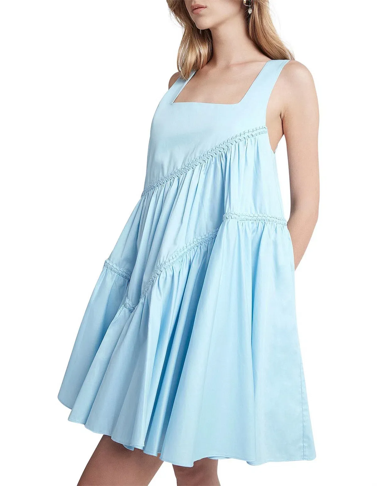 AJE Casablanca Tiered Mini Dress - Powder Blue Size 6 -Bridal Shower, Races, Baby Shower - Image 2