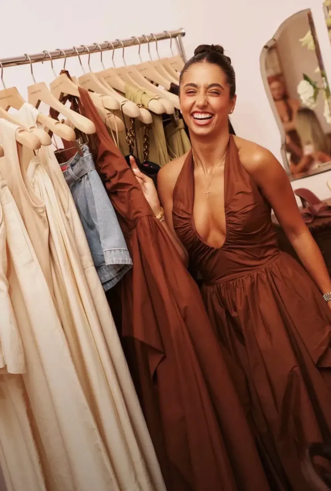 Manning Cartell- Provence Halter Dress– Cognac- Size 14 for rent on The Volte - main image