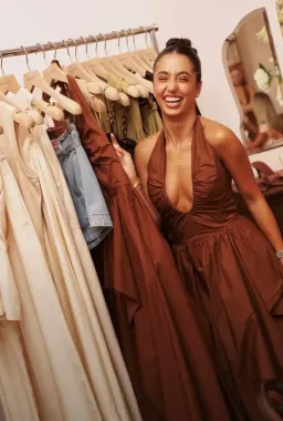 Manning Cartell- Provence Halter Dress– Cognac- Size 14 for rent on The Volte - image 3